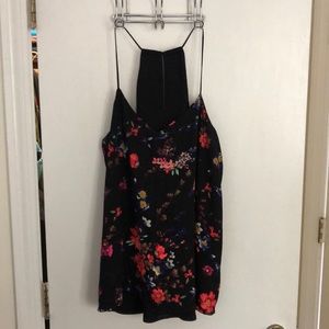 Flowy Express Floral/Black Spaghetti Strap Shirt